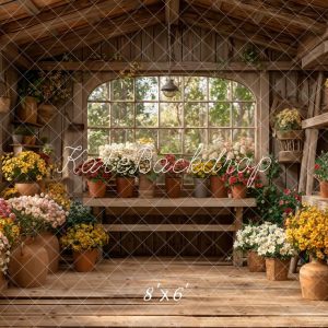 Kate Intérieur Fleurs Pots Bois Toile de fond en Polar conçue par Emetselch