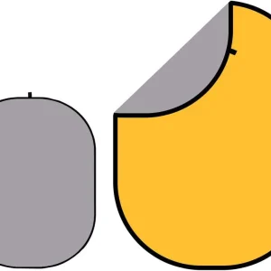 Kate Double-face Couleur Unie Gris clair/Jaune Toile de fond Pliable 5x6.5pi(1.5x2m)