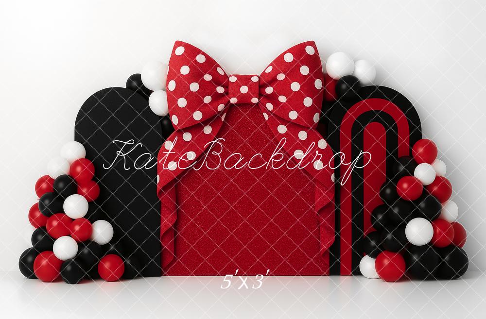Kate Anniversaire Rouge Noir Nœud Ballons Toile de fond conçue par Ashley Paul – Image 9