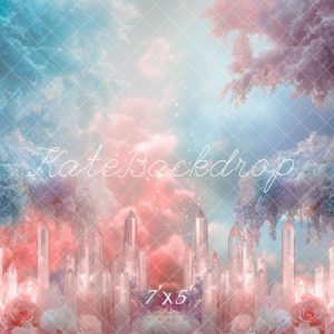 Kate Fantasy Arbres Cristaux Fleurs Pastel Toile de fond conçue par Mini MakeBelieve