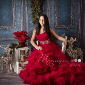 Kate Rétro Bleu Mur Porte Mariage Toile de fond pour la photographie