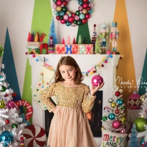 Kate Noël Cheminée Coloré Bonbons Toile de fond conçue par Mandy Ringe