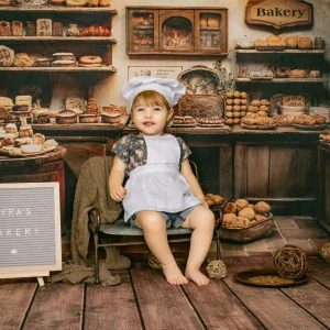 Kate Rétro Chambre en bois Boulangerie Toile de fond conçue par Emetselch