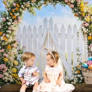 3_af3d714b-9552-4266-a978-c385c7a676db.jpgv1744160675 Kate Pâques Lapin Arche de Fleurs Clôture Toile de fond conçue par Emetselch