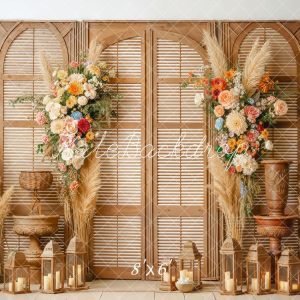 Kate Bohème Porte Pampas Fleurs Bougies Toile de fond en Polar conçue par Emetselch