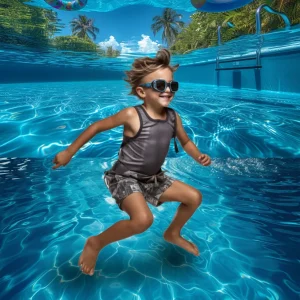 Kate Piscine Sous l'eau Bleu Toile de fond conçue par Mini MakeBelieve