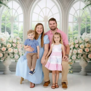 Kate Fleurs Cathédrale Blanc Fenêtres Printemps Toile de fond conçue par Mini MakeBelieve