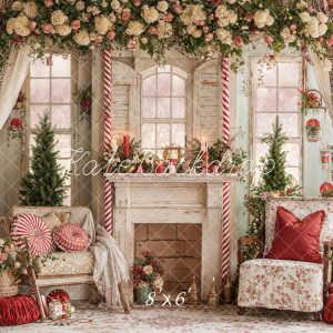 Kate Noël Cheminée Fleurs Fenêtre Toile de fond en Polar conçue par Emetselch