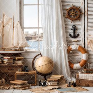 Kate Marin Bateau Globe Vintage Toile de fond en Polar conçue par Emetselch