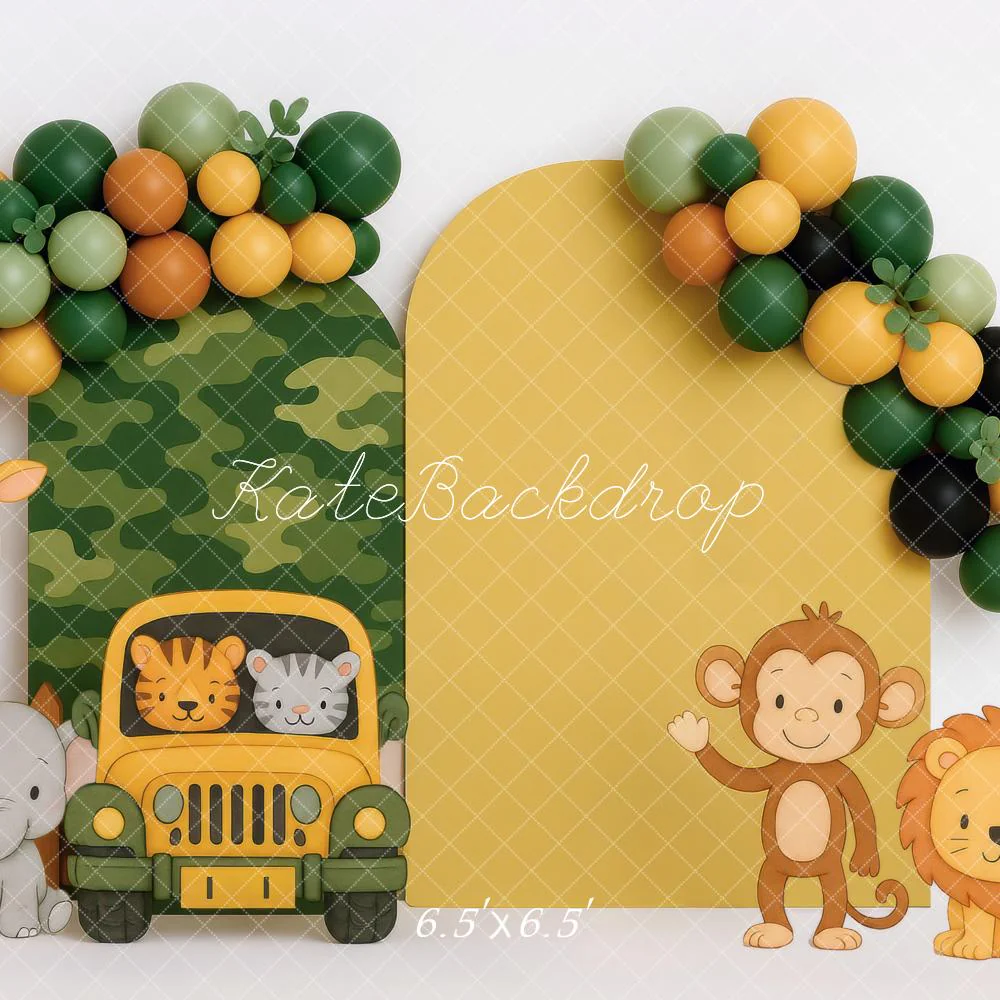 Kate Jungle Jeep Animaux Ballons Toile de fond conçue par Mini MakeBelieve – Image 2