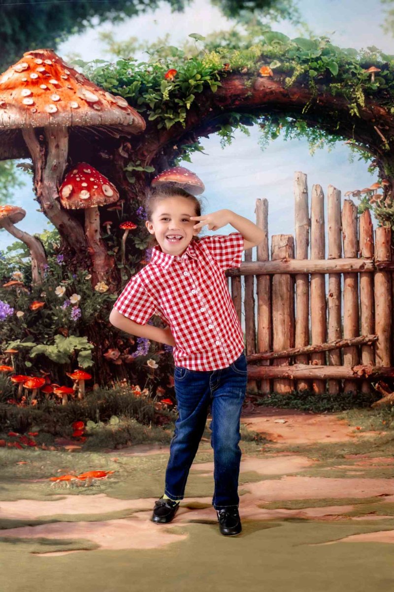 Kate Printemps Conte de fées Arche Champignon Toile de fond+Champignon Forêt Prairie Sol Toile de fond – Image 3