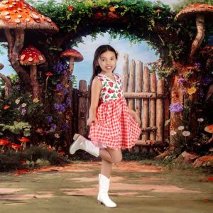 Kate Printemps Conte de fées Arche Champignon Toile de fond+Champignon Forêt Prairie Sol Toile de fond