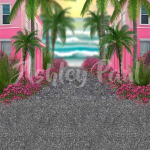 Kate Plage Chemin Poupée de mode Toile de fond conçu par Ashley Paul