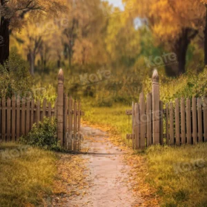 Kate Bokeh Automne Arbre Clôture Toile de fond pour la photographie