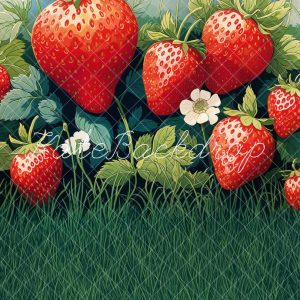 Kate Été Champ de Fraises Herbe Toile de fond conçue par Emetselch