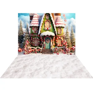 Kate Noël Maison incroyable Toile de fond+Blanc Neige Hiver Sol Toile de fond