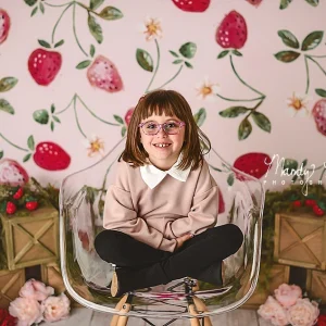 Kate Cake smash Aquarelle Fraises Été Toile de fond conçu par Mandy Ringe