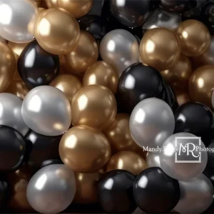 BH1044673D.jpgv1683788970 Kate Noir Doré Blanc Mur de ballons Toile de fond conçue par Mandy Ringe