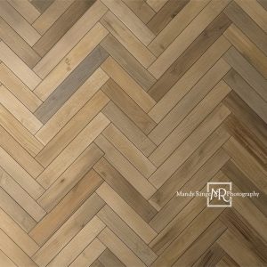 Kate Brun clair Plancher à chevrons Toile de fond conçue par Mandy Ringe