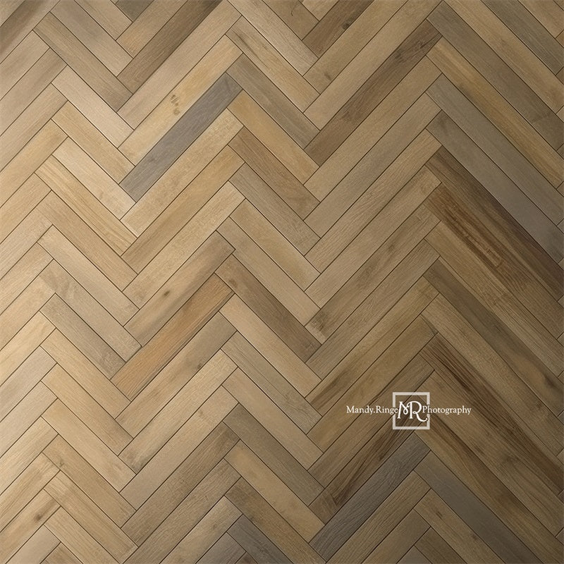 Kate Brun clair Plancher à chevrons Toile de fond conçue par Mandy Ringe – Image 2