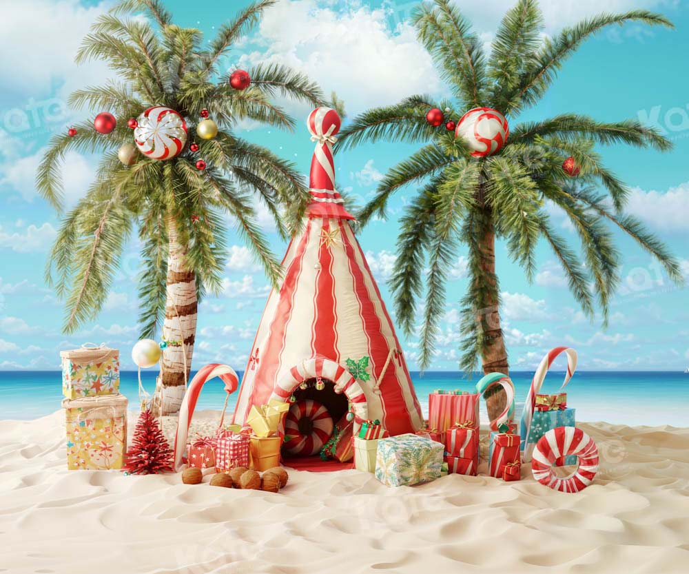 Kate Plage Tente Noël Bonbons Toile de fond conçu par Emetselch – Image 2