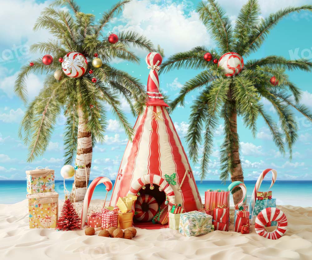 Kate Plage Tente Noël Bonbons Toile de fond conçu par Emetselch – Image 3