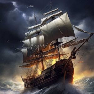 Kate Orageux Navire pirate Toile de fond conçue par Megan Leigh