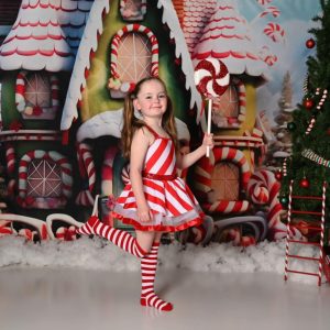 Kate Bonbons Maison Enfant Hiver Toile de fond pour la photographie