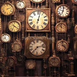 Kate Horloge Antique Mur Toile de fond Conçu par Happy Squirrel Design