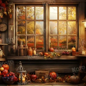 Kate Automne Feuille d'érable Fenêtre Toile de fond conçue par Emetselch