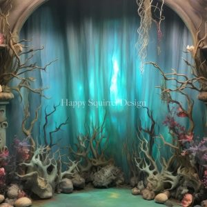 Kate Piliers de corail Sous-marin Toile de fond Conçu par Happy Squirrel Design