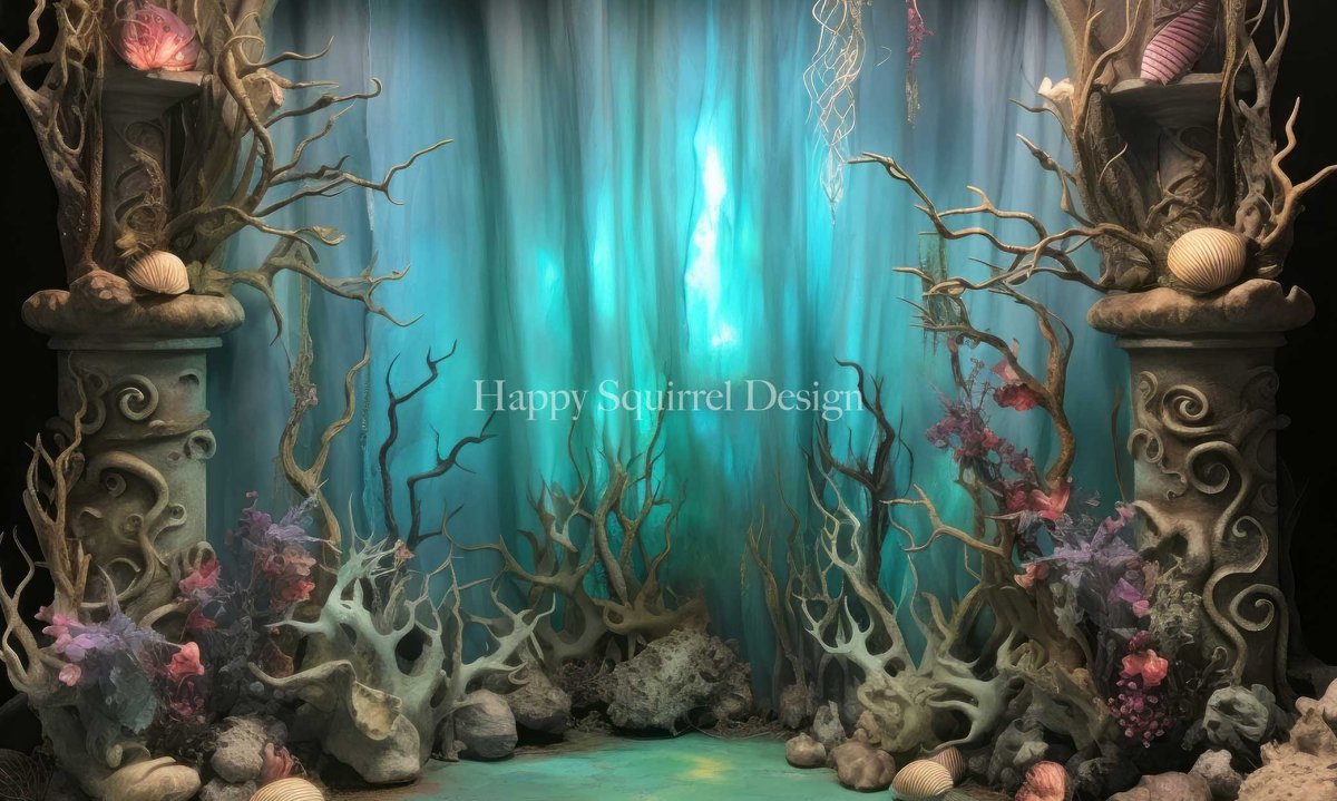 Kate Piliers de corail Sous-marin Toile de fond Conçu par Happy Squirrel Design – Image 3