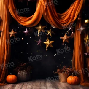 Kate Étoiles Cake smash Rideau orange Scène Toile de fond pour la photographie
