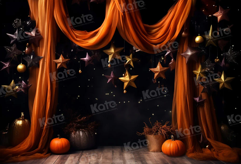 Kate Étoiles Cake smash Rideau orange Scène Toile de fond pour la photographie