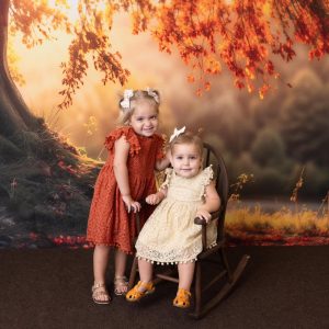 Kate Automne Grand arbre Feuilles Toile de fond pour la photographie