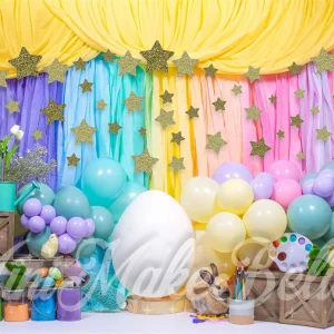 Kate Oeuf de Pâques Peinture Coloré Étoiles Toile de fond conçue par Mini MakeBelieve