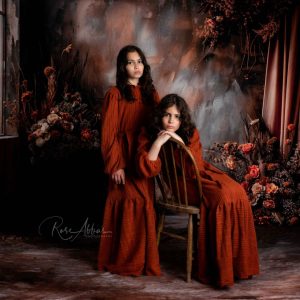 Kate Bohème Abstrait Fleur séchée Rideau Toile de fond+Abstrait Marron Dégradé Texture Sol Toile de fond