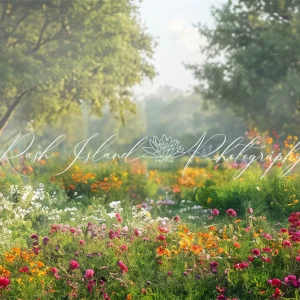 Kate Été Extérieur Forêt Fleurs Matin Toile de fond conçue par Laura Bybee
