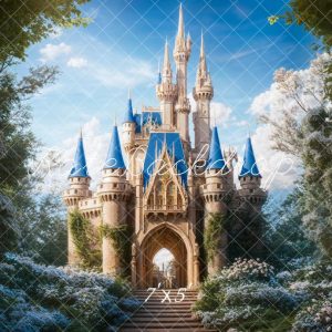 Kate Fantaisie Forêt Grand Château Fleurs Toile de fond conçue par Chain Photographie