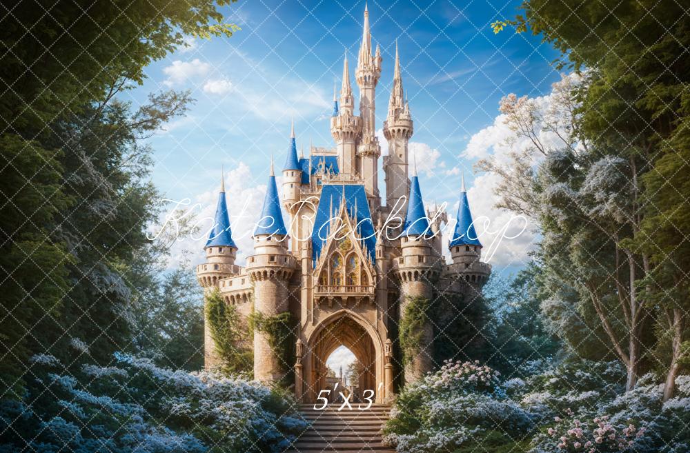 Kate Fantaisie Forêt Grand Château Fleurs Toile de fond conçue par Chain Photographie – Image 6