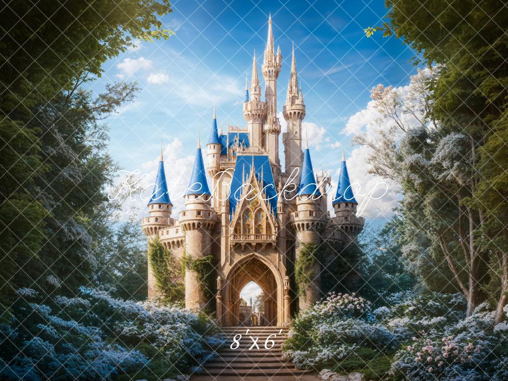 Kate Fantaisie Forêt Grand Château Fleurs Toile de fond conçue par Chain Photographie – Image 3