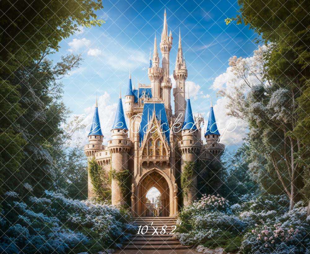 Kate Fantaisie Forêt Grand Château Fleurs Toile de fond conçue par Chain Photographie – Image 4