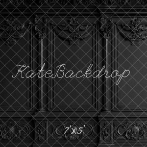 BH1051218D.jpgv1722410715 Kate Noir Mur Rétro Floral Portrait Toile de fond conçue par Chain Photographie