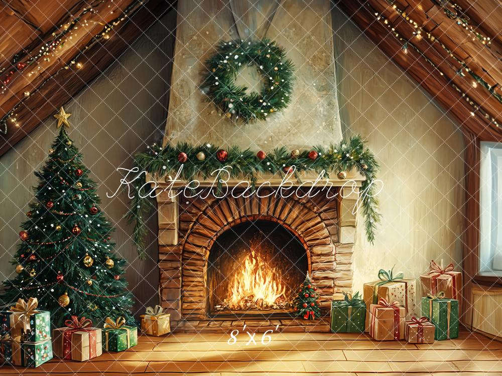 Kate Sapin de Noël Cheminée Cadeaux Toile de fond conçue par GQ – Image 5
