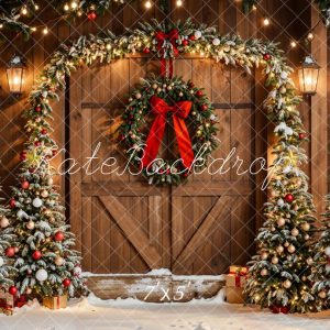 Kate Arbres de Noël Arche Couronne Porte en bois Toile de fond conçue par Emetselch