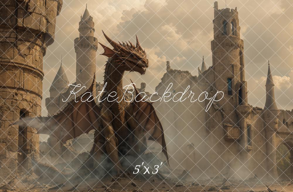 Kate Dragon Médiéval Château Fantastique Toile de fond conçue par Emetselch – Image 3