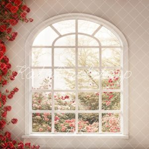 Kate Saint Valentin Floral Fenêtre Roses Toile de fond conçue par Emetselch
