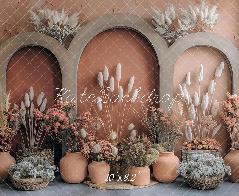 Kate Bohème Fleurs Arche Herbe de la pampa Toile de fond conçue par Mini MakeBelieve – Image 4