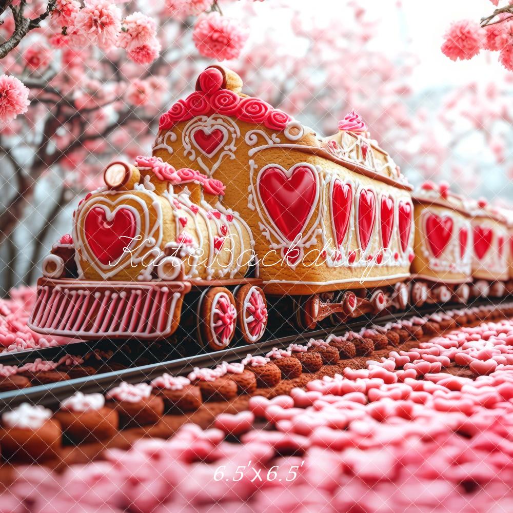 Kate Saint Valentin Train de Biscuits Fleurs Toile de fond conçue par Mini MakeBelieve – Image 2