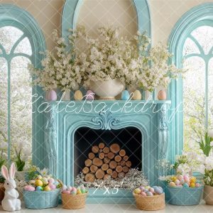 BH1054265D.jpgv1739178927 Kate Pâques Lapin Floral Fenêtre Cheminée Toile de fond conçue par Mini MakeBelieve